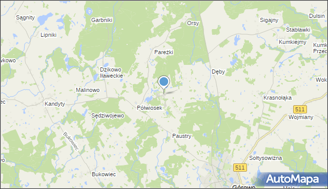 mapa Kamińsk, Kamińsk gmina Górowo Iławeckie na mapie Targeo
